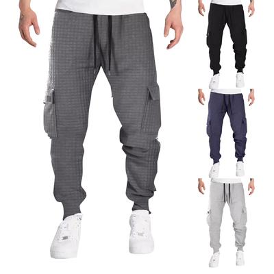 Herren Einfarbig Workwear Jogger Ccasual Sport Karo Outdoor Hose