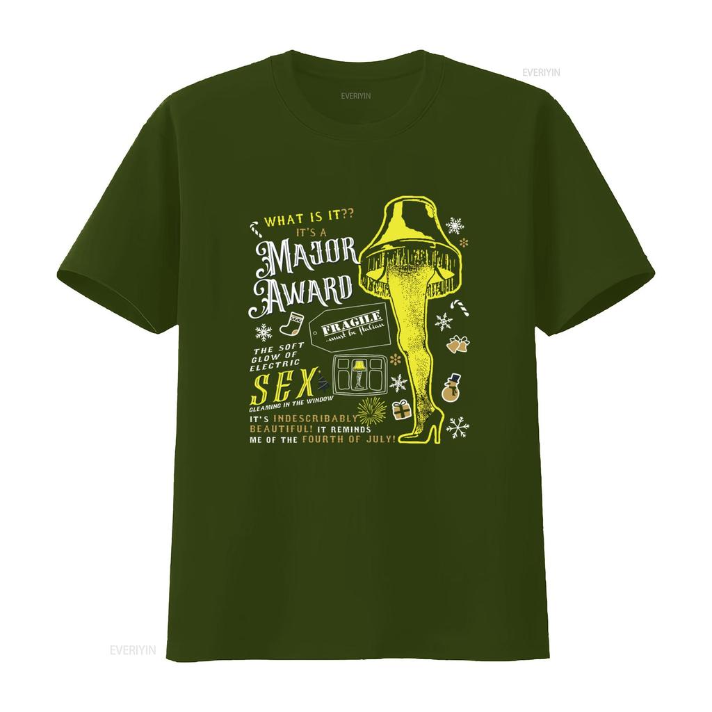 Major Award Leg Lamp Christmas Story Softstyle T Shirt Fragile Soft Glow Electric Indescribably Beautiful Vintage Washed
