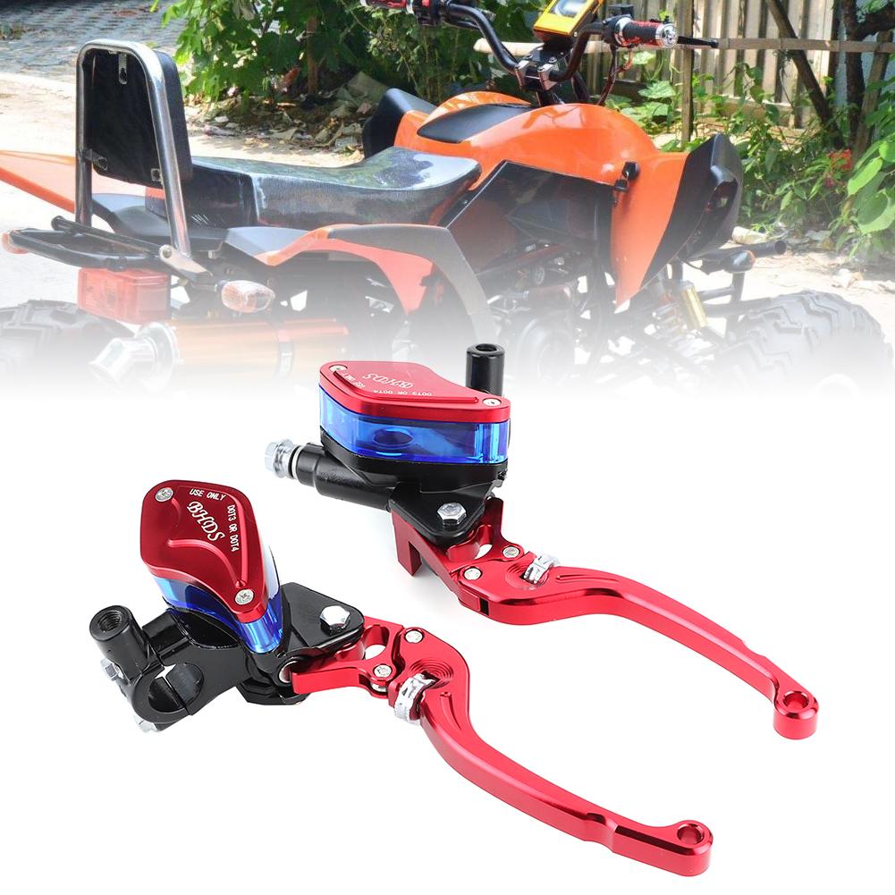 2Pcs 7/8inch Motorcycle Handlebar Master Cylinder Levers Handle Hydraulic Brake Pump Clutch with Master Cylinder Reservoir