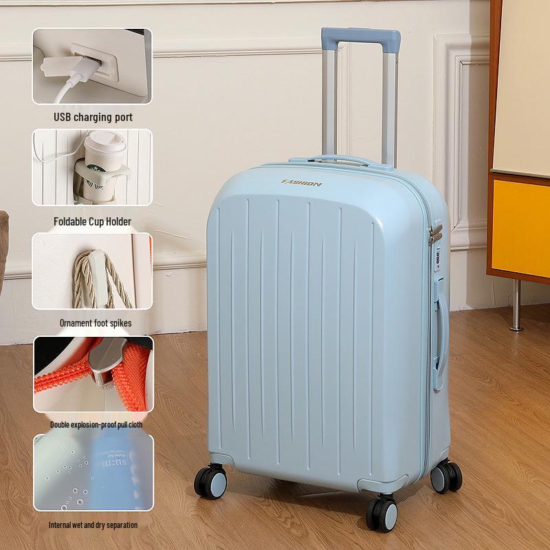 2025 Model Sturdy Trolley Case - Large Capacity with Combo Lock for Men, Women, and Students