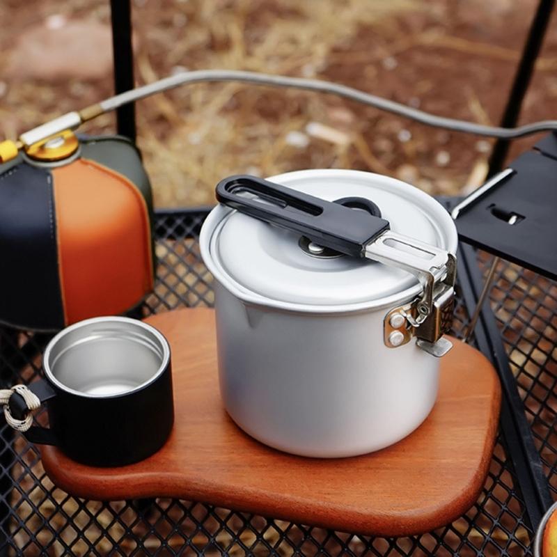 Effizienter Camping-Teekessel Tragbarer Outdoor-Teekessel mit klappbarem Griff Campingtöpfe für einfachen Transport