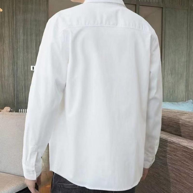 Рубашка мужская новая повседневная рубашка с длинным рукавом модная куртка XXXXL синий — фото 6