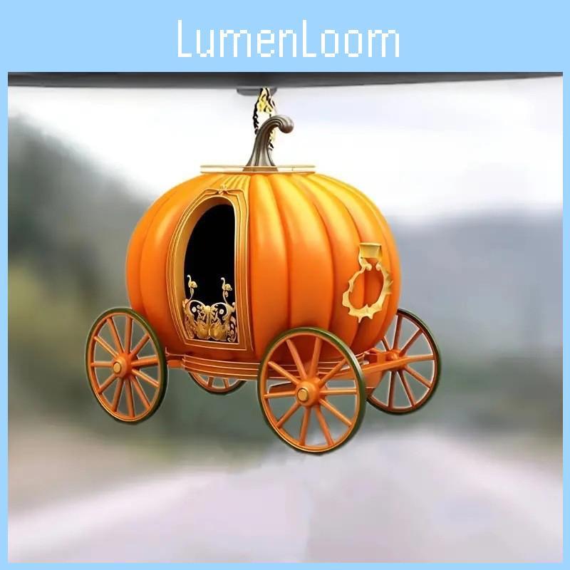Acrylic Halloween Pumpkin Carriage Interior Decor With Cartoon Style For Vehicle Enhancement