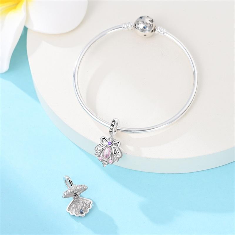 Kupfer Dose Öffnen Romantische Muschel Anhänger Perlen Charms Passend Für Die DIY Armband Schmuck Der Marke Für Frauen Freundin Geschenke