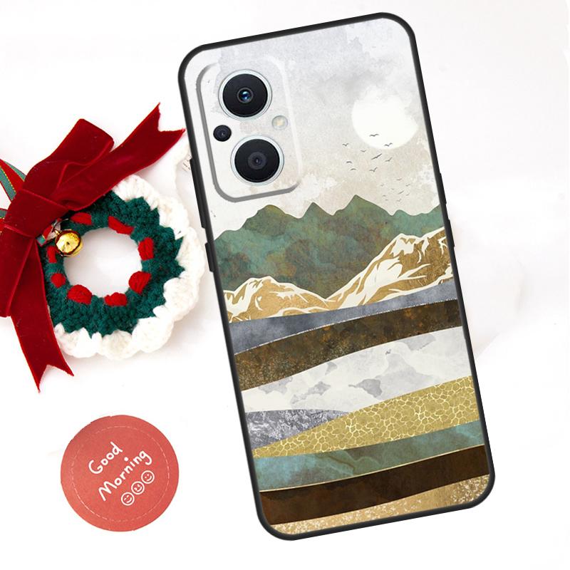 Gold Landscape Painting Funda For OPPO Reno 14F 14 13 12 11 10 Pro 11F 12F 13F 7 8 Lite OPPO Find X8 X5 X9 Pro Case