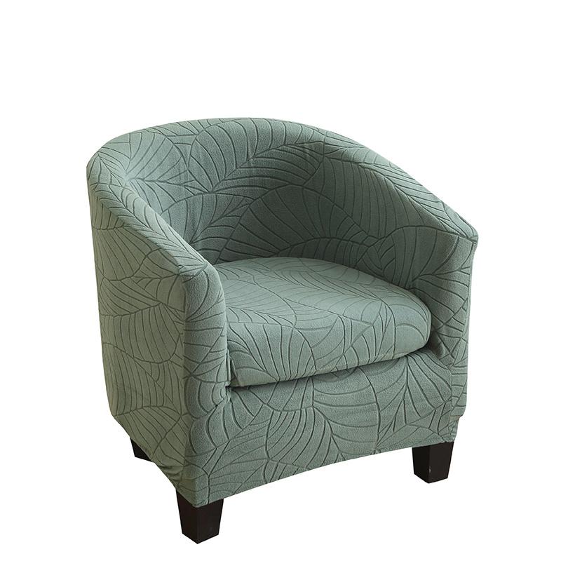Leaves Club Sofa Cover Solid Color Tub Chair Case Stretch Armchair Slipcovers All-Inclusive Single Couch Cushion Home
