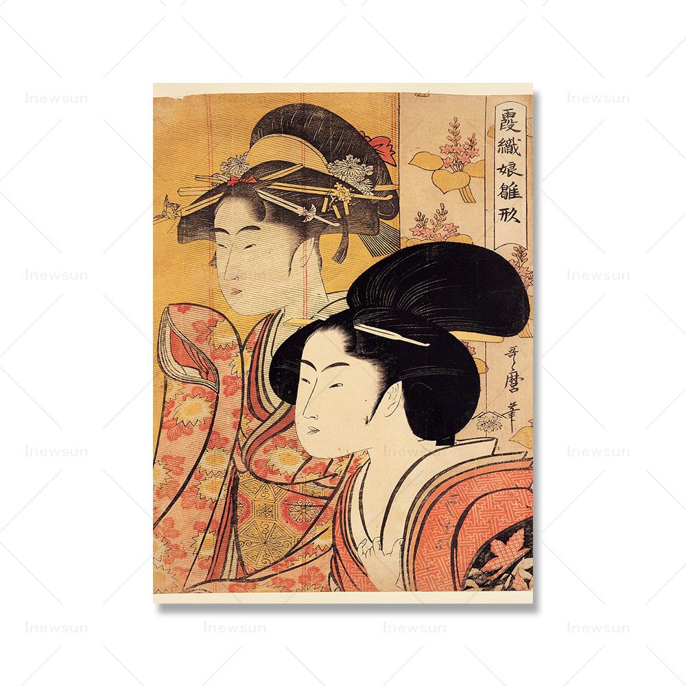 Japan Ukiyo Geisha Wall Art Canvas Painting Vintage Abstract Women Posters And Prints Wall Pictures For Kitchen Room Home Decor