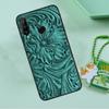 Brown Tooled Leather Pattern For Huawei Nova 12s 12i 11i 7i 8i 9 10 SE Y91 Y90 Y60 Y70 Y72 Y61 P60 Pro P30 P40 Lite Case