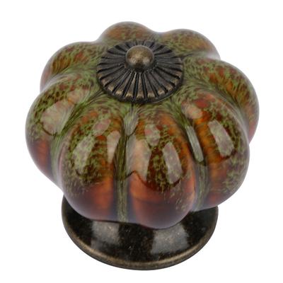 Pomelli in Ceramica Europea a Forma di Zucca Maniglie per Mobili Monoforo Tiranti per Cassetti di Armadi (verde)