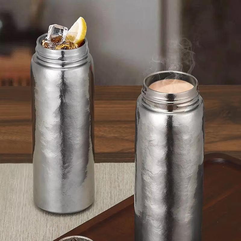 200/300ml Pure Titanium Thermos with Filter, Double Layer Vacuum Flasks,drinkware, Holiday Gifts, Portable Student Water Bottle