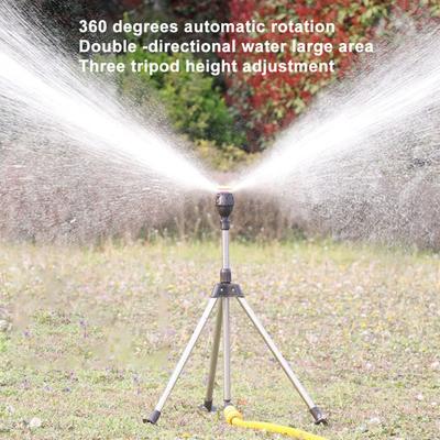 Rotating Tripod Sprinkler Automatic 360 Degree Rotation Height Adjustable Bi-directional Water Spray Fine