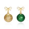 Frohe Weihnachten Grün Rot Runde Kugelkörbchen Ohrringe Für Damen Pailletten Glühbirne Schneeflocke Sterne Hängende Ohrringe Neujahrsfest Schmuck
