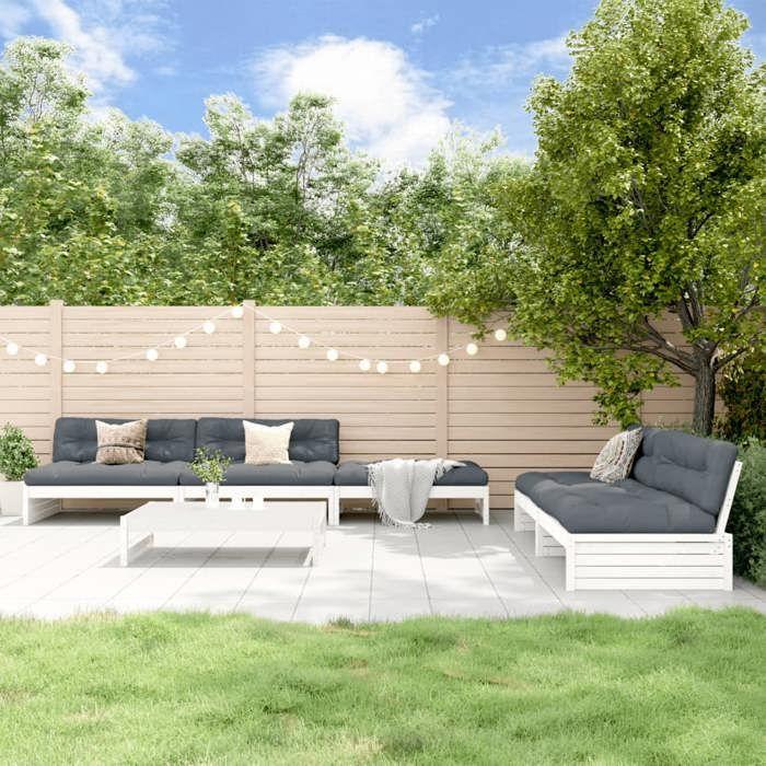 VidaXL Garden Lounge Set with Cushions 6 Pcs, Sofa with Backrest, Furniture Set with Coffee Table Patio Terrace, 3186124
