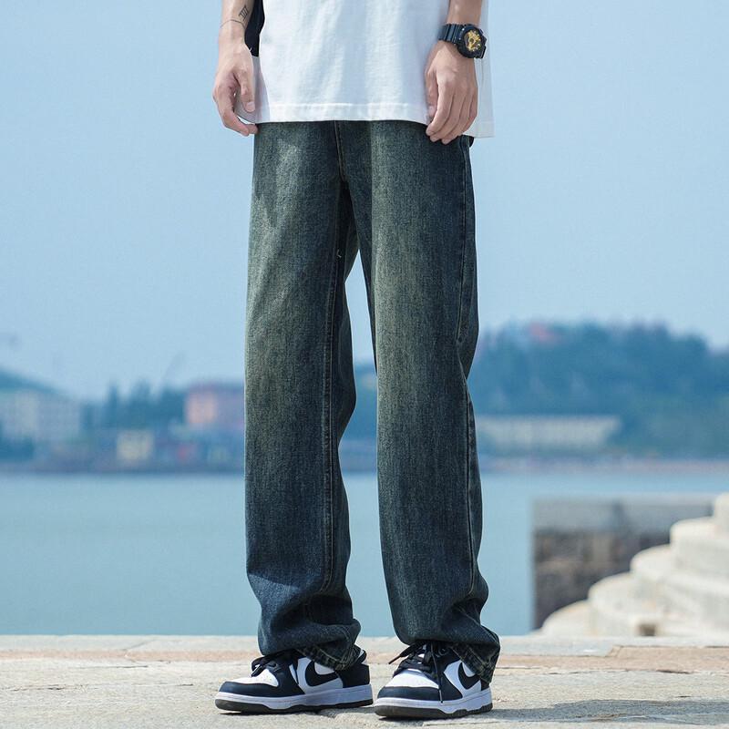 Paul Frank Men's American Retro Loose Straight Washed Jeans