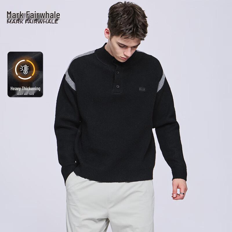 

Mark Fairwhale Men s Half-High Collar Color-Block Knit Sweater 3XL (190)