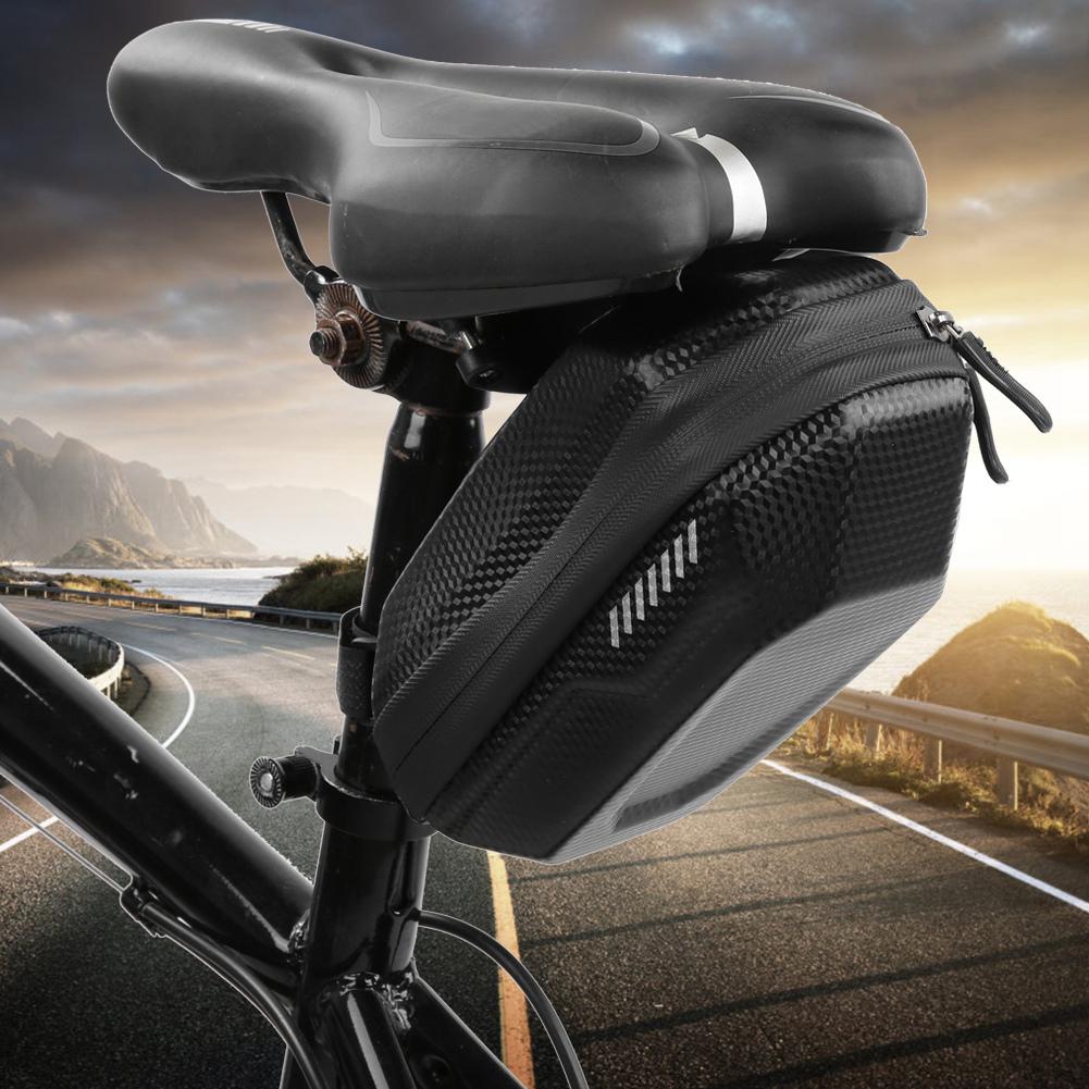 Mountain Bike Carbon Grain Waterproof Tail Rear Bag Large Capacity Hard Shell Seat Package Cycling Equipment