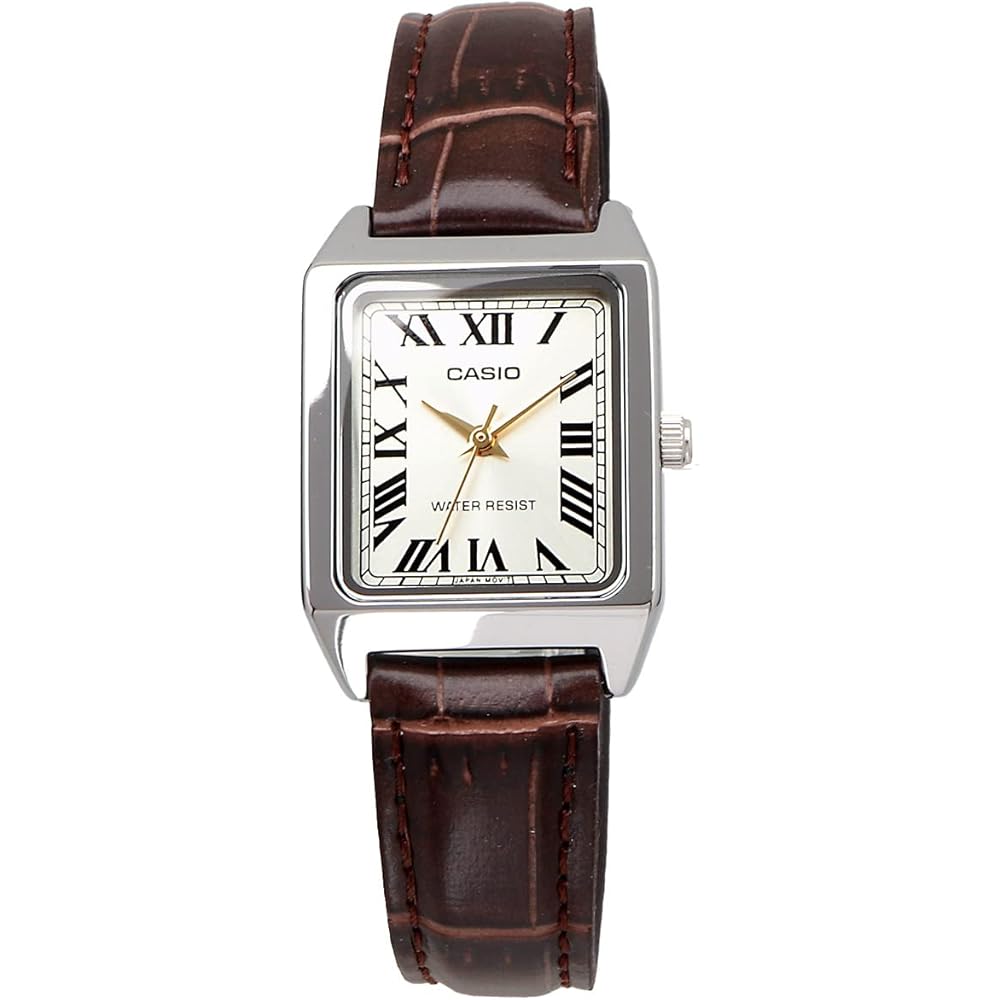 Casio Standard Quartz Women's Watch LTP-V007L-9B Light Champagne Gold Brown Leather Strap