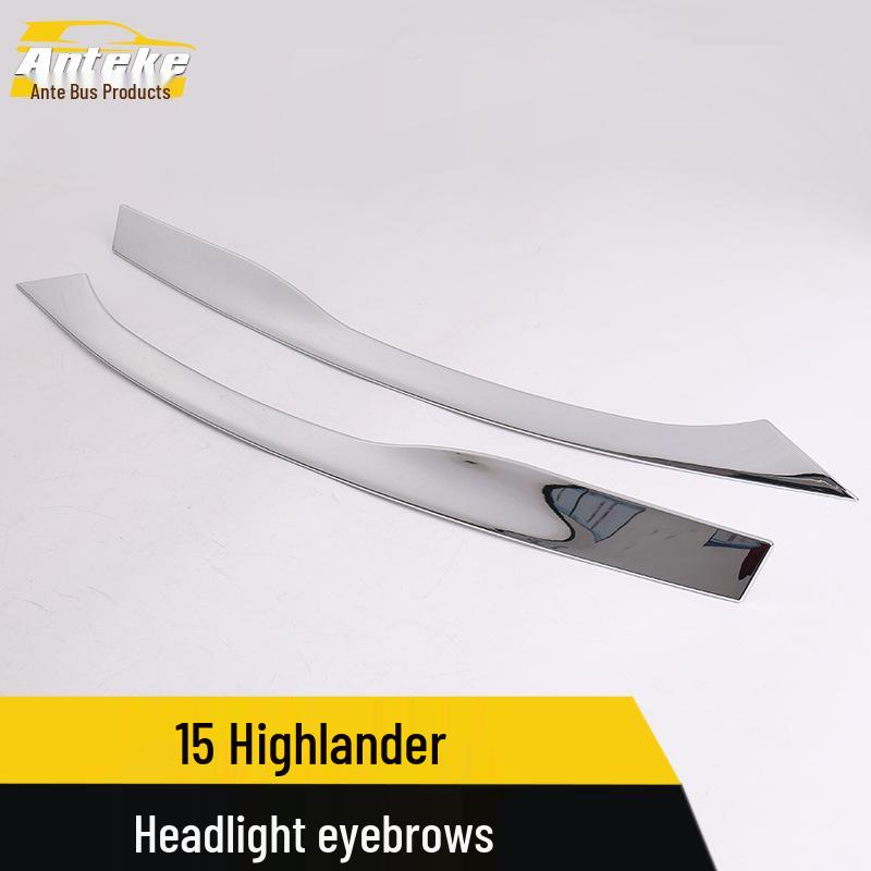 Compatible Front Headlight Eyebrow & Fog Light Decoration Strip for 15 Highlander Models