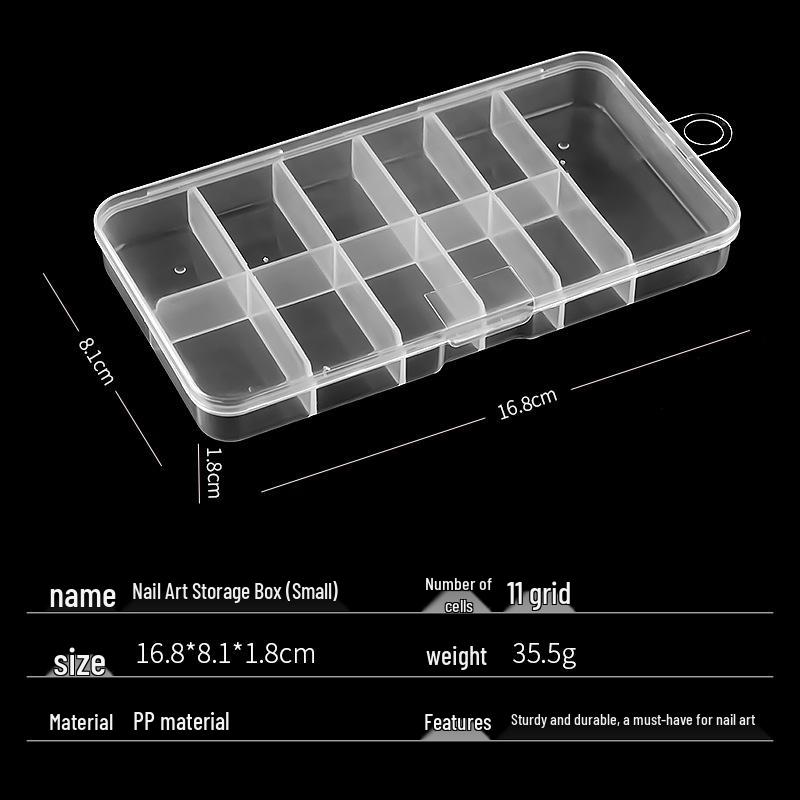 

Коробка для хранения нейл-арта и украшений с 10 или 12 отделениями для типсов и страз
