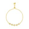 Fine 14K Real Gold Tone Filled Chain Korean Chic Fashionable Basic Minimalist Women Crystal Stone Flower Wrist Bracelet Jewelry Anniversary Present