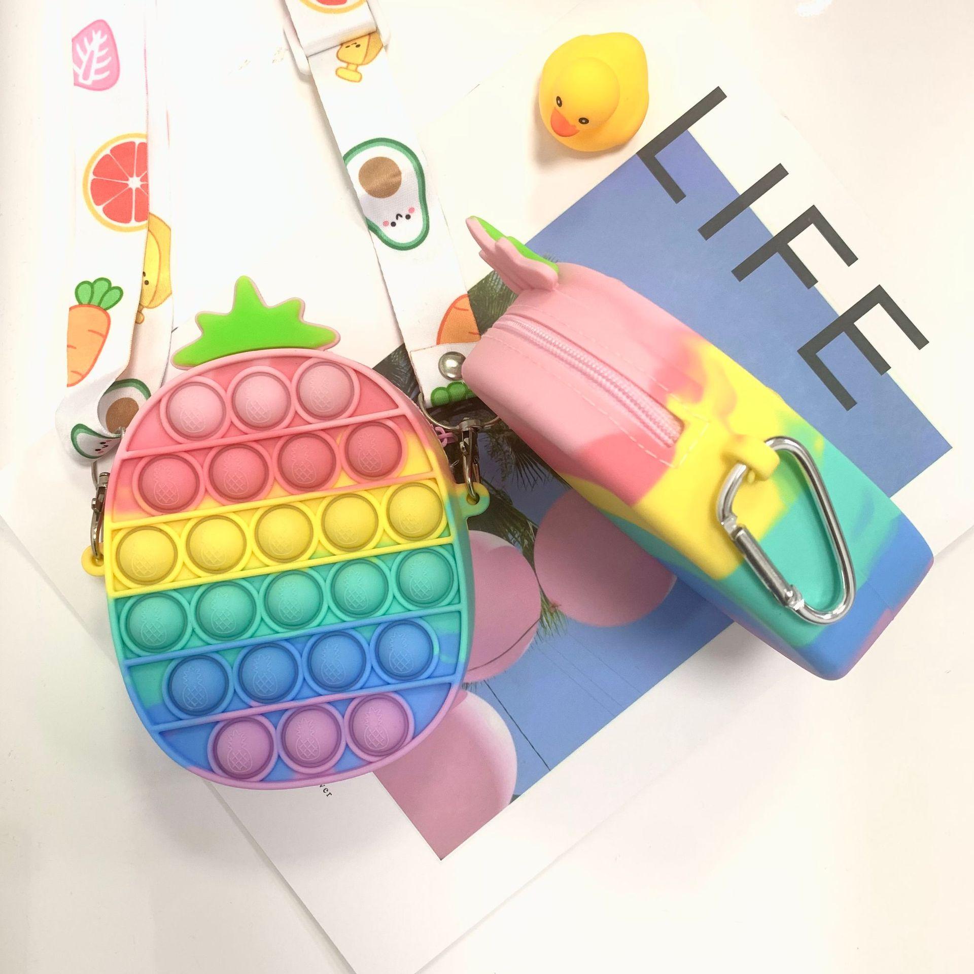

New Silicone Push Pop Bubble Sensory Fidget Toy Crossbody Bag - Antistress Stress Relief For Kids Adults, Coin Purse Handbag
