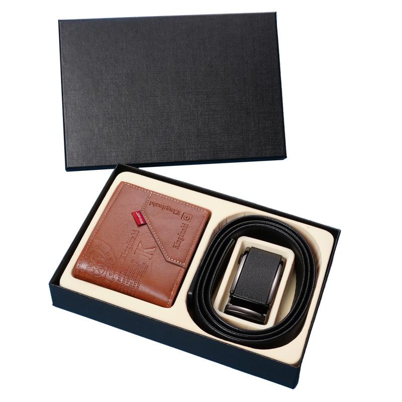 Ceinture Portefeuille Cadeau Aléatoire Homme Boîte Cadeau Boucle Automatique Ceinture Pantalon Ensemble Portefeuille Cadeau Cadeau