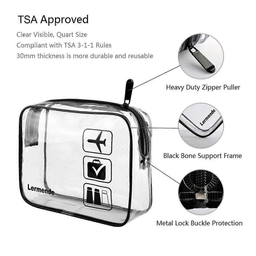 2pcs Toiletry Bag Clear Toiletry Bag for Traveling,Airport Airline Travel Toiletry Bag,Clear Bag for Travel,Quart Sized Travel Toiletry bag for Women 