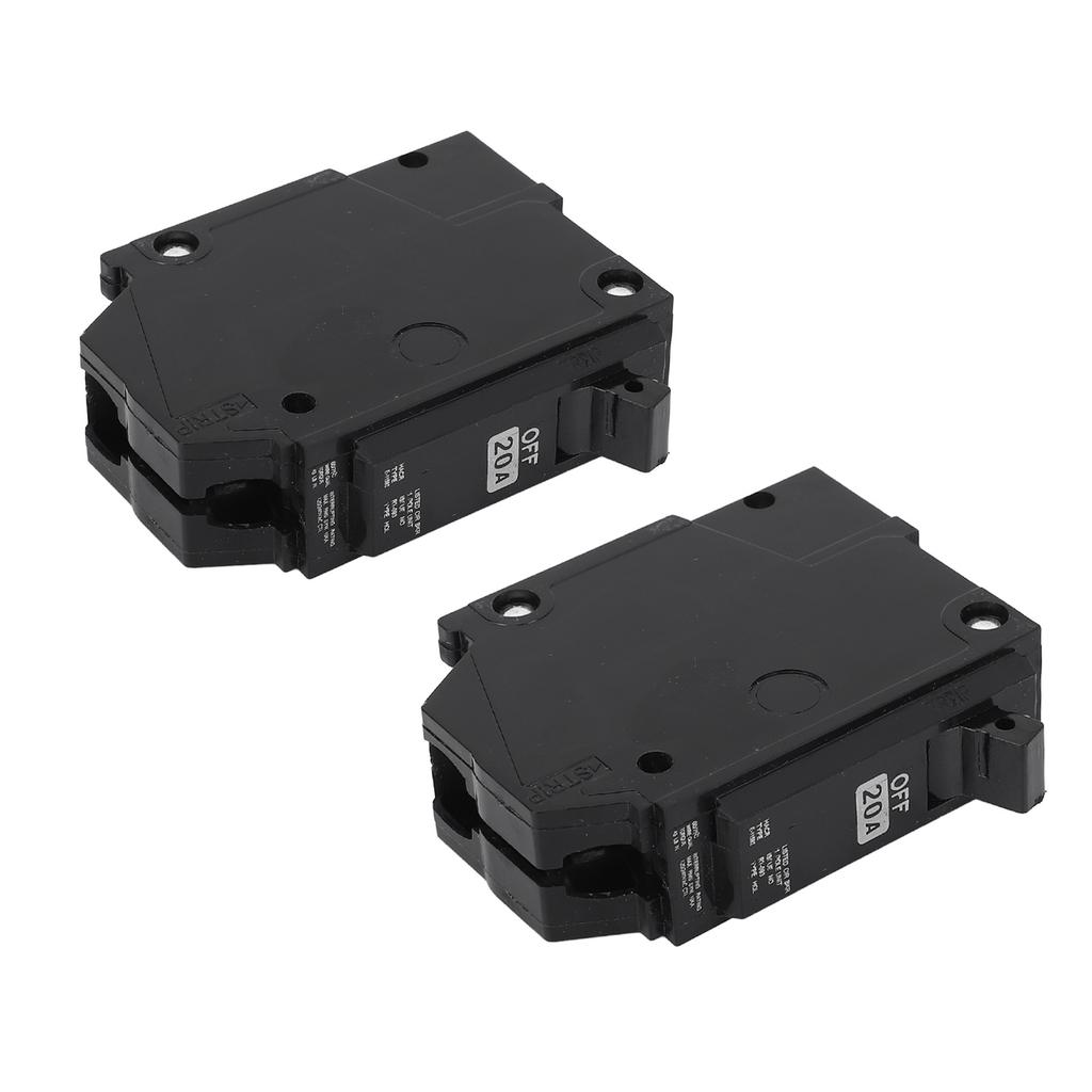 2PCS Plug In Circuit Breaker Rail Mount 1P 20A Miniature Air Switch Protective Breaker for Home Use