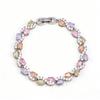 Color Oval Zircon Bracelet Macaron Silver Premium Full Inlaid Jewelry Fashion Sweet Everyday Versatile Accessories
