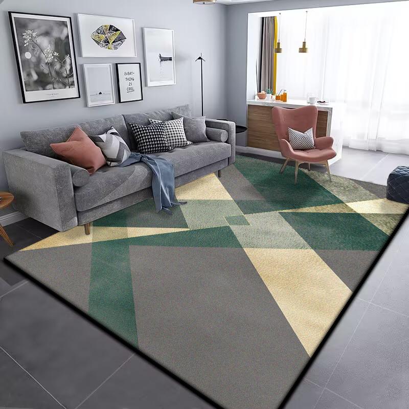 Grey Geometric Carpet for Living Room Modern Luxury Decoration Home Rugs for Bedroom Big Size Non-slip Easy Cleaning Floor Mat
