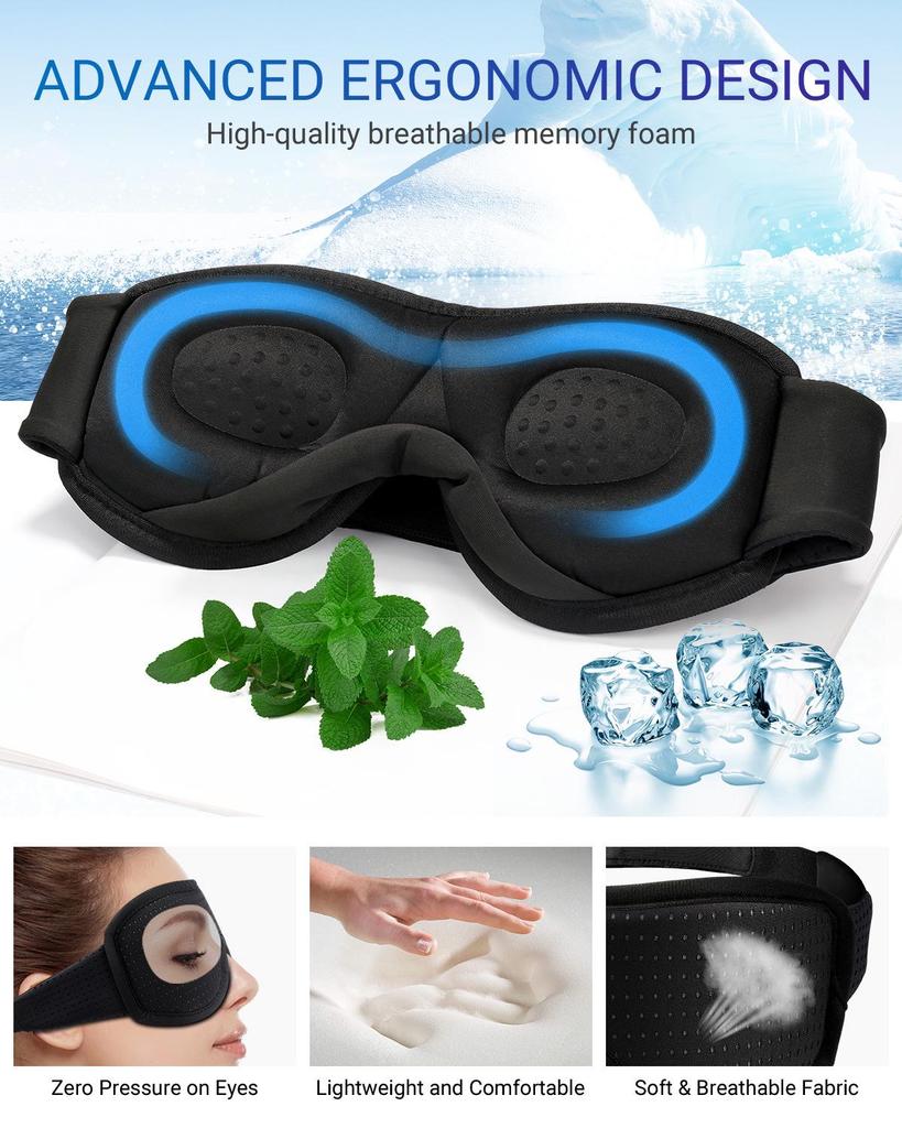 3D Stereo Shading Sleep Eye Mask - Unisex, Breathable, Light-Blocking for Adults and Students