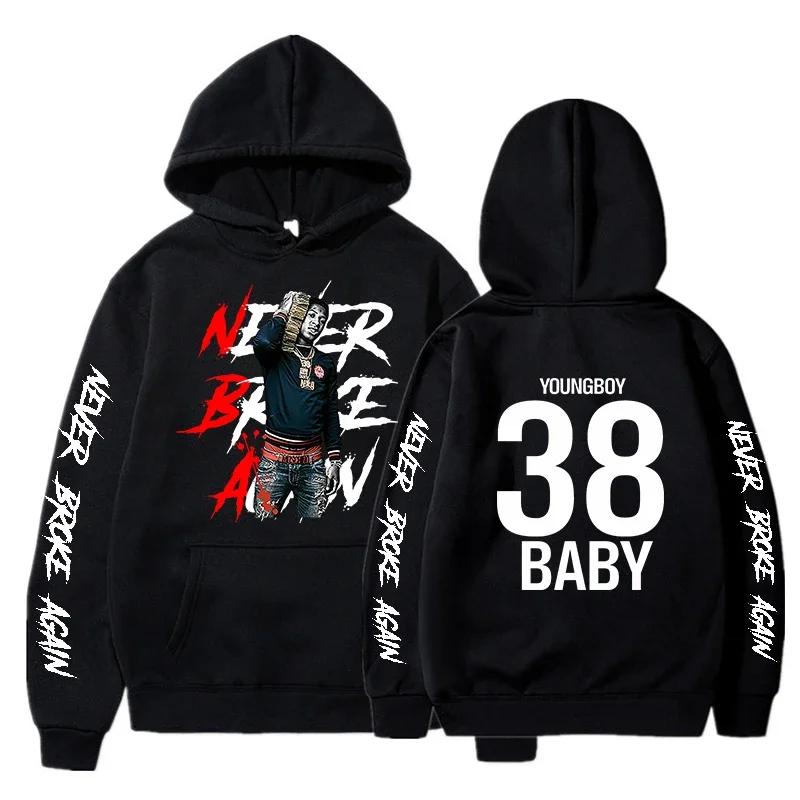 Never Broke Again Hoodie Men's Fashion YoungBoy Graphic Print Sweatshirt Women's Cool Casual Harajuku Sportswear Hooded Pullover