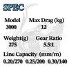 Spinning Reel Weight Max Drag Force Gear Ratio BB Ball Suitable for Multiple Fish Saltwater Available in various sizes from 1000 to 5000 Fi's+7 3000,