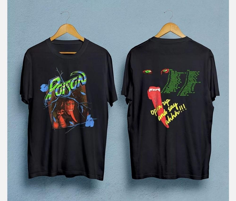 Vintage 80s POISON Open Up And Say Ahh! BANNED 1988 tour concert band t shirt Unisex T-Shirt M