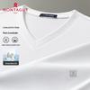 MONTAGUT Men's Ice Silk Mulberry Silk Blend V-Neck T-Shirt