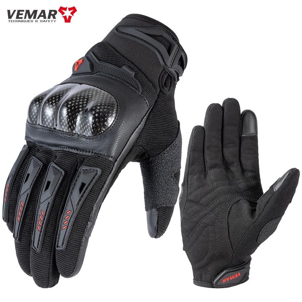 VEMAR Summer New Motorcycle Gloves Hard Knuckle Cycling MTB Racing Riding Men Women Moto Glove Carbon Fiber Protective Gear