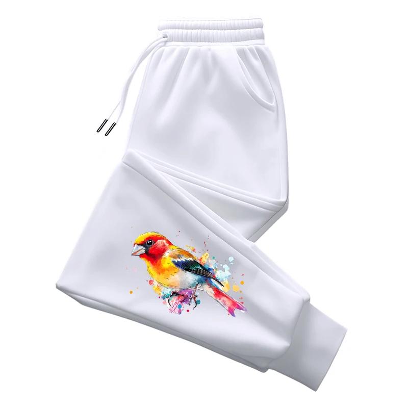 Painted Bird Print Sweatpants Season Woman Daily Casual Sporty Jogger Pants Female Home Outdoor Comfort Breathable Trousers