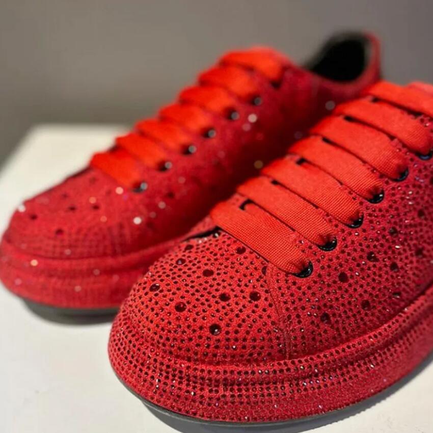 Moda Nuevo Hombre Patrón Pedrería Roja Todo Combinable Zapatos de Marca Casual Flats Mocasines Zapatillas Deportivas para Caminar Zapatos Hombre