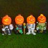 Halloween Pumpkin Knights Led Glowing Garden Decorative Ornament Pumpkin Head Resin Crafts For Home Decor