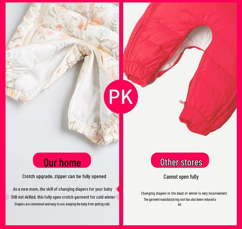 Infant Winter Snowsuit: Unisex Thickened Romper for Newborns