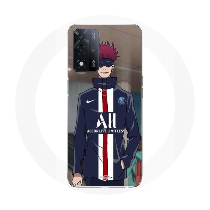 Coque - Maniacase - Oppo A93s 5G - Noir - Paris Saint Germain anime - Souple