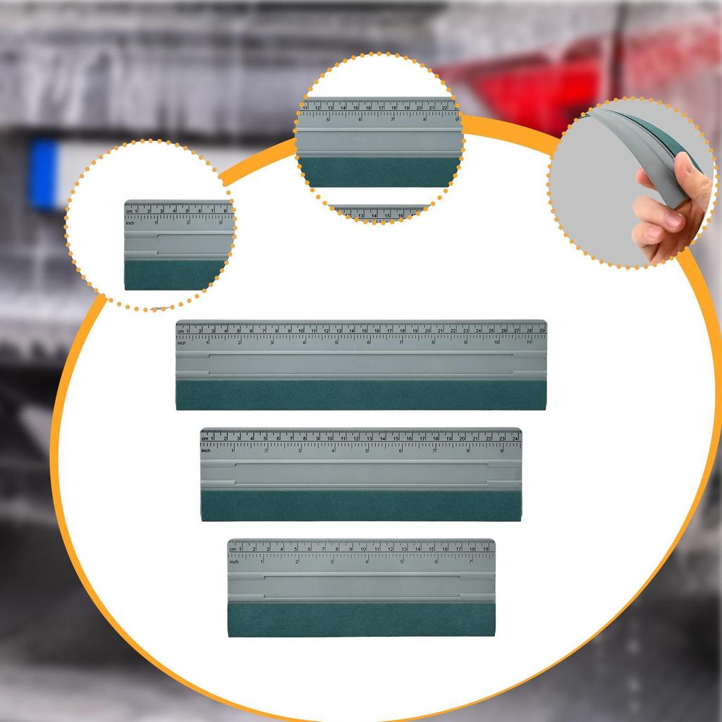 3 Pieces Felt Squeegees Set for Vinyl Convenient Wtih Ruler Big Size Wallpaper Squeegee for Window Tint Cars Mirror Sign