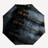 Guitars, Musical Instruments Themed Automatic Opening and Closing Umbrella, Brightly Colored 8-rib Portable Umbrella, Suitable for Men and W