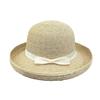 High-end natural raffia bucket hat women's summer travel seaside sunshade sunscreen crimped basin hat