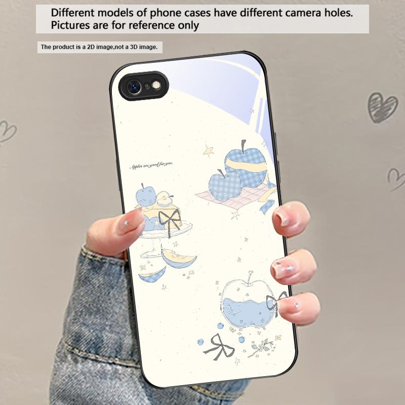 Fresh and Healing Breeze For iPhone 17 Air 16 E 15 Plus 14 Pro Max 13 12 Mini 11 5 6 7 8 Plus XR XSMax SE Black Glass Phone Case