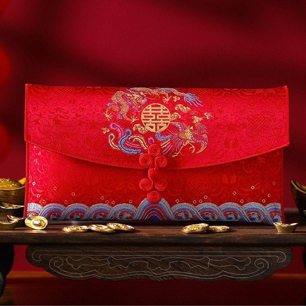 

Вышивка Китайский красный конверт Традиционный денежный мешок Карман для счастливых денег Праздник весны Style 1