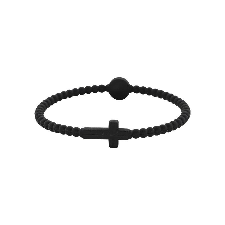 1/5pc Jesus Bracelets - Cross & Macaron-colored Beaded Silicone Bracelets Gifts for Women Men Girls Boys Kids Aldult