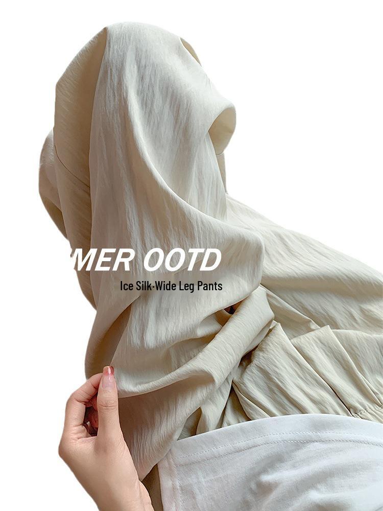 Women's High-Waist Japanese-Style Pleated Wide-Leg Pants - Lightweight, Loose Fit, Slimming, Sun Protection