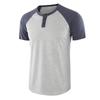Short Sleeve T-Shirt Men'S, Large Size Custom Casual Loose Henry T-Shirt