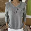 Korean Style Retro Slimming Knit Lapel Sweater